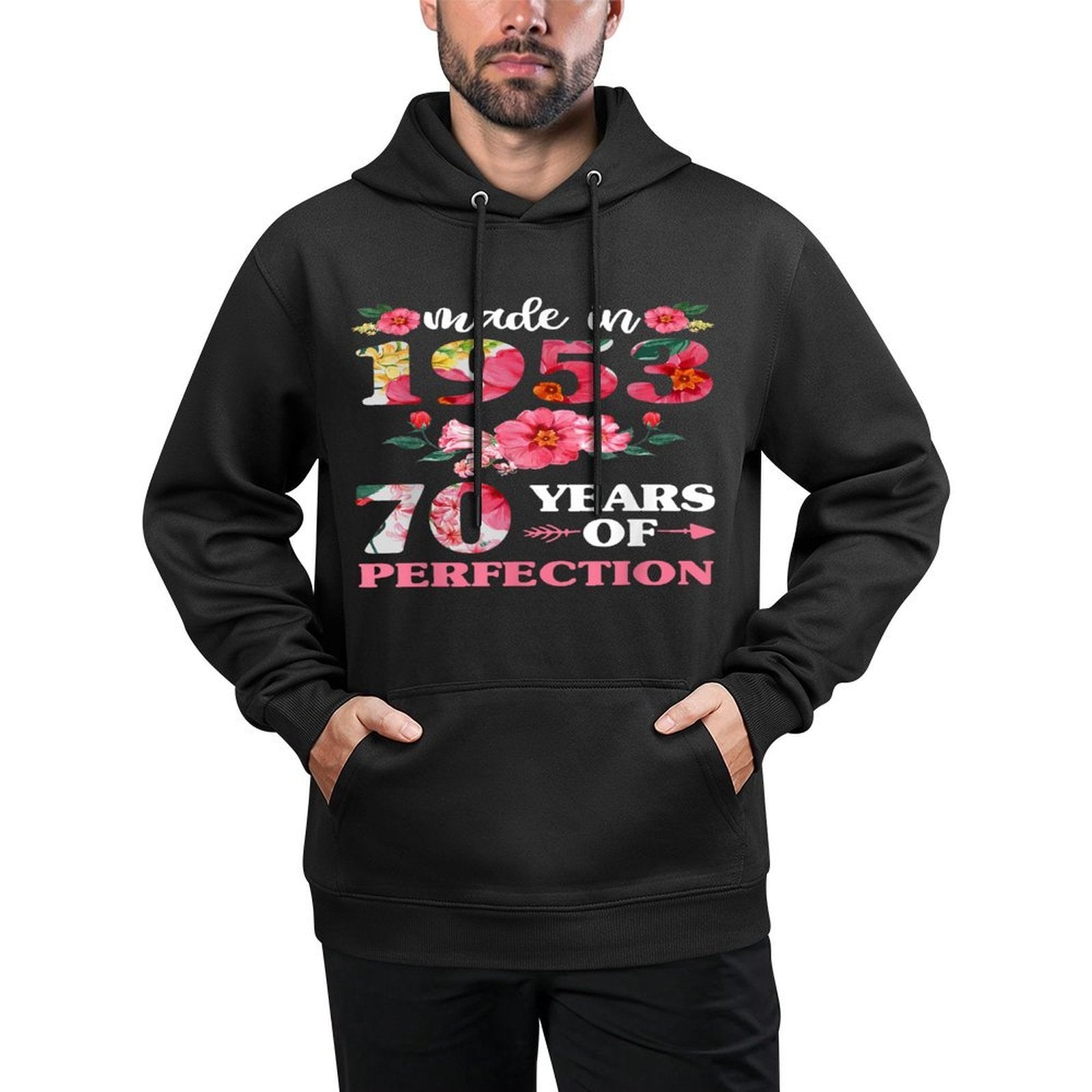 70th Birthdays For Women, Floral Made In 1953 Relaxed Fit Hoodie