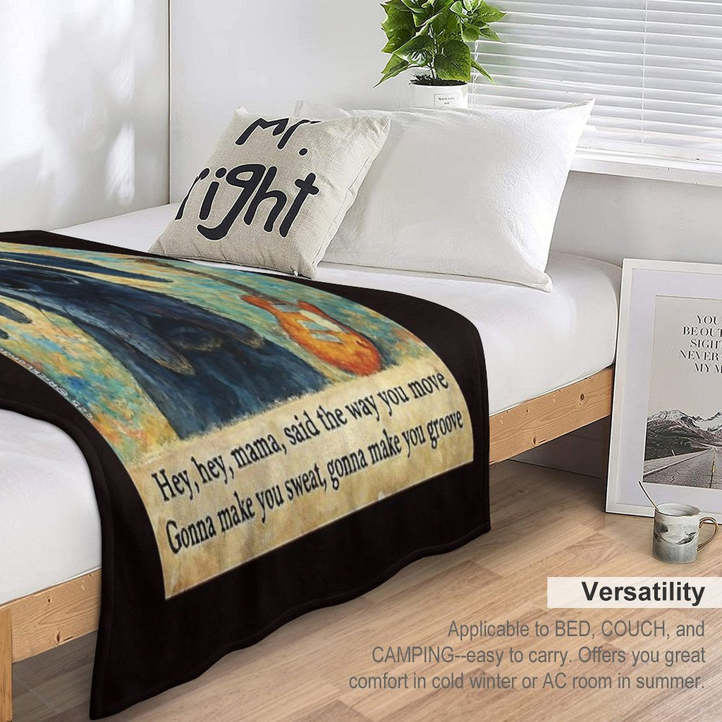 Zep's Inspiration For Black Dog Travel-friendly Throw Blanket