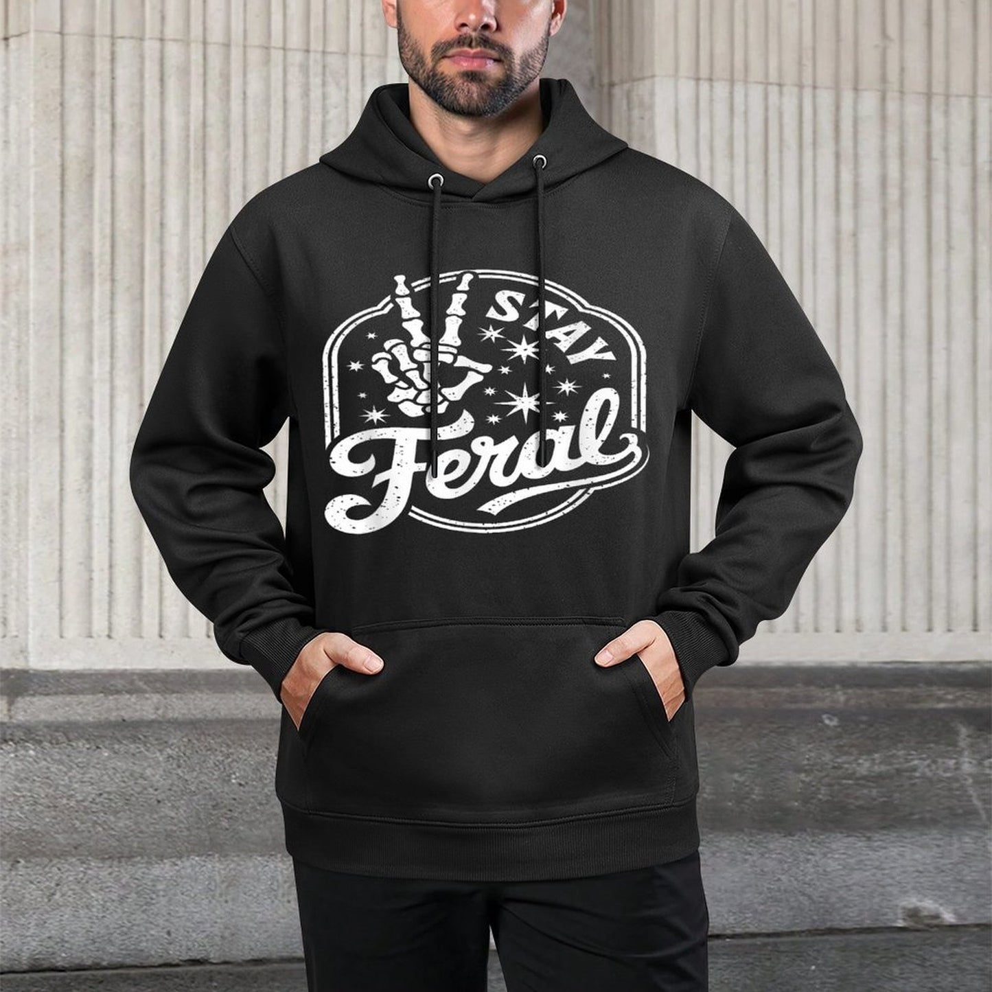 Stay Feral Pilling-Resistant Hoodie