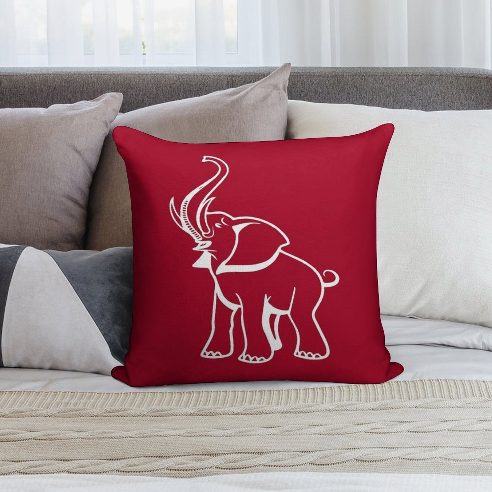 Delta Elephant Sigma Red Theta 2 Soft Style Accent Throw Pillow