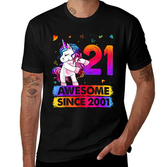 21 Year Old Unicorn Flossing 21st Birthday Unicorn Party  Graphic-printed T-Shirt