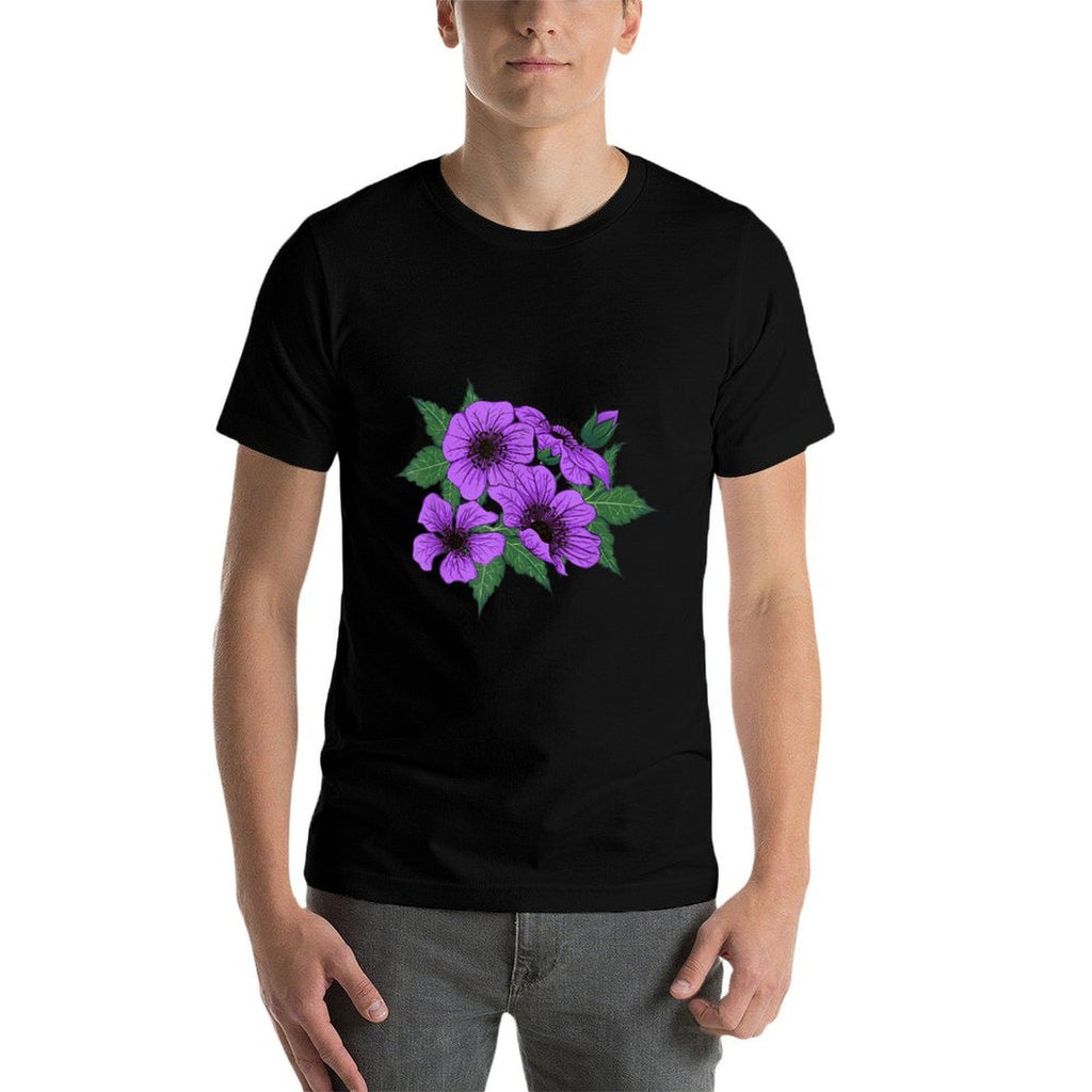Purple Petunia Flower Botanical Art  Vintage-inspired T-Shirt