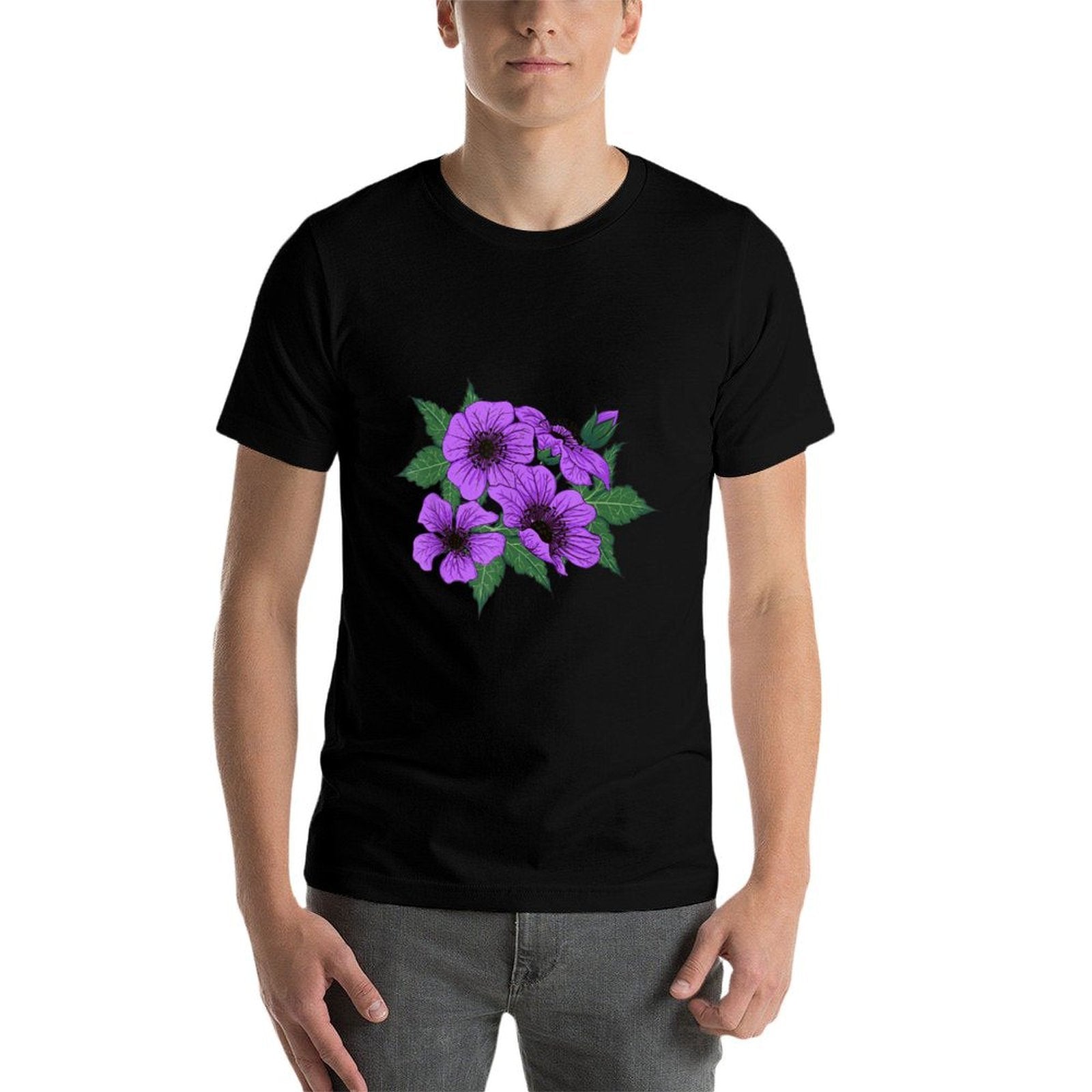 Purple Petunia Flower Botanical Art  Vintage-inspired T-Shirt