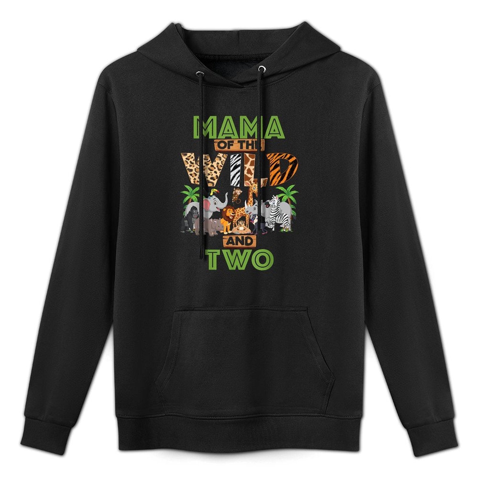 2nd Birthday Zoo Safari Jungle Mama Of The Wild And Two Kangaroo Pocket Hoodie