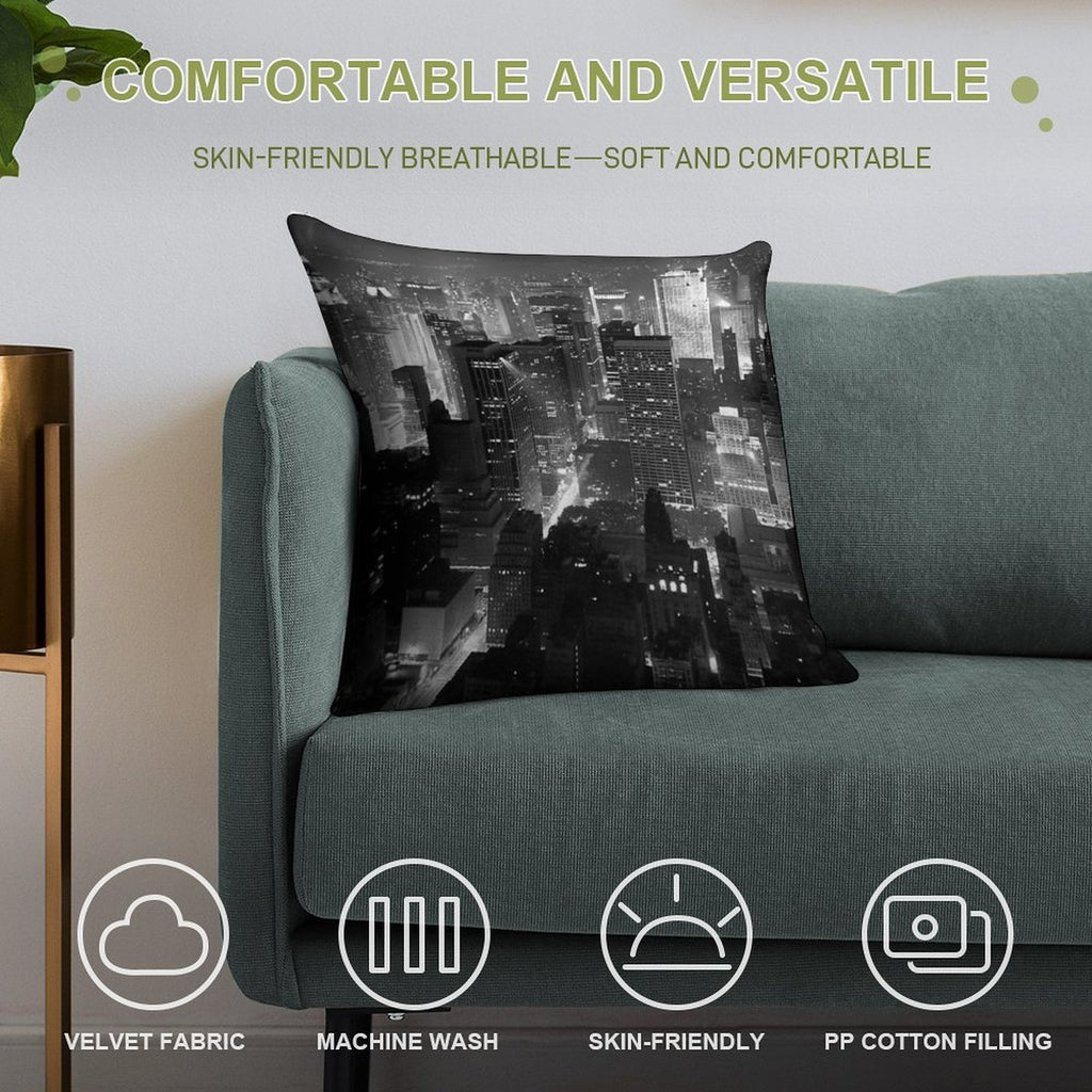 Sleepless In Manhattan Soft Gift Ready Throw Pillow