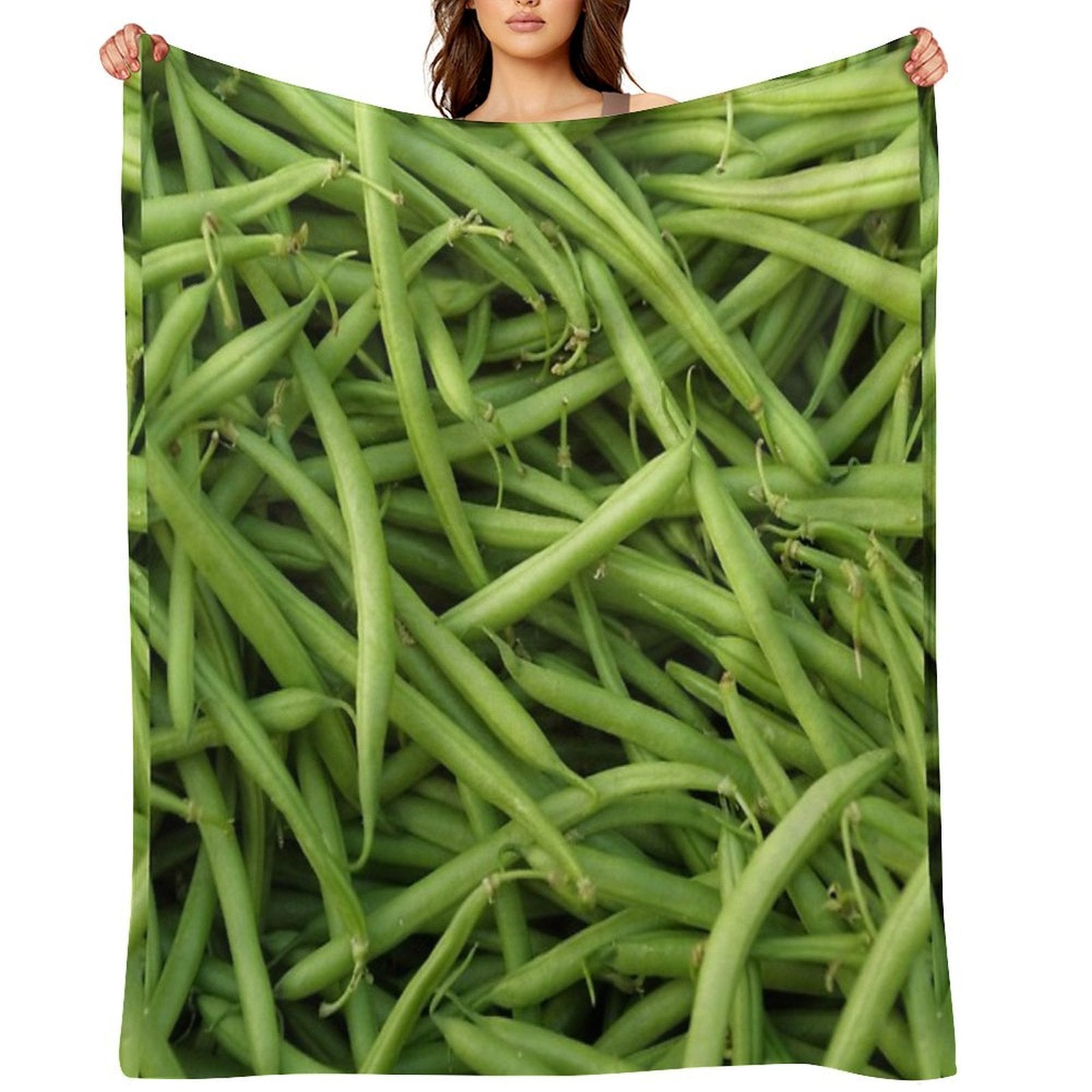 Green Beans Compact Throw Blanket