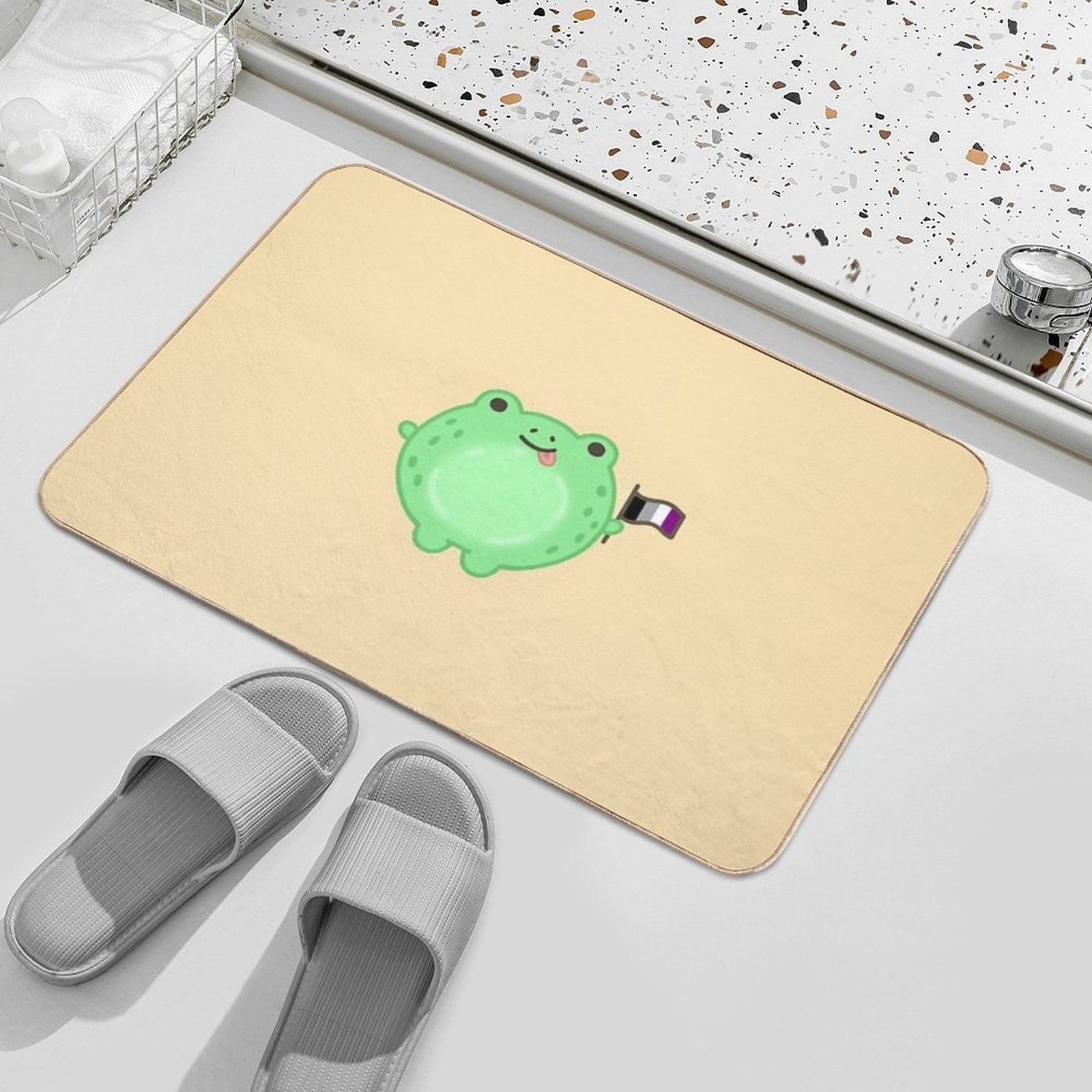 Asexual Pride Frog  Toxin-Free Bath Mat