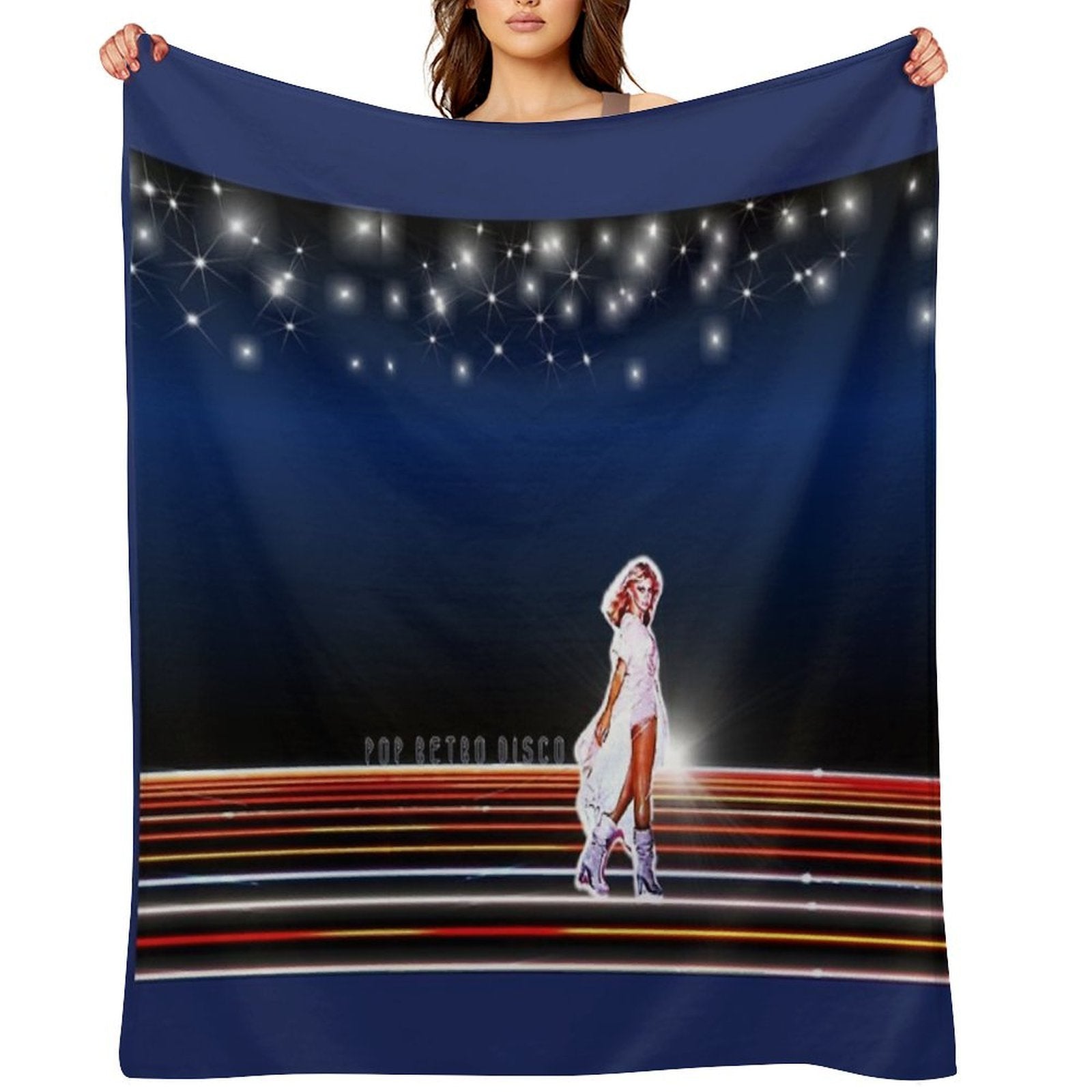 Xanadu - Olivia Newton-John - Designed by PopRetroDisco Shrink-resistant Throw Blanket