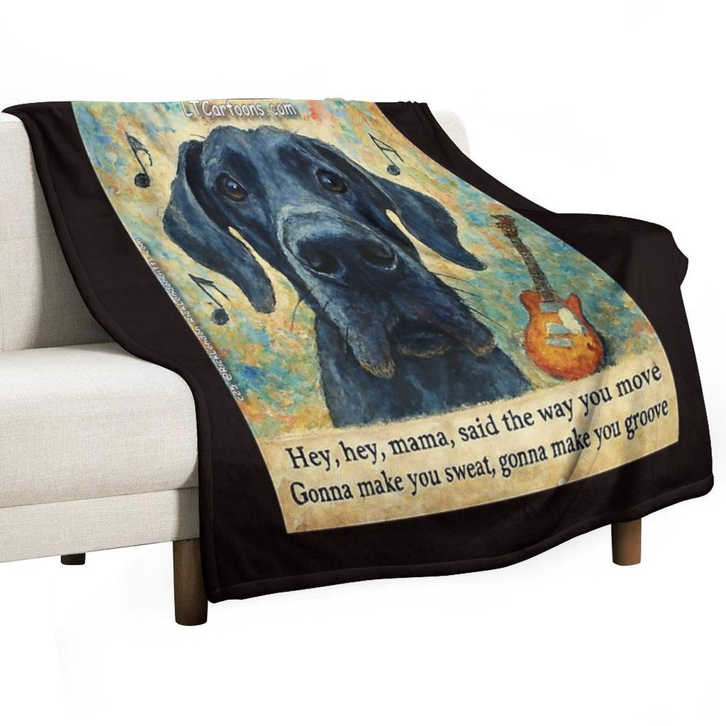 Zep's Inspiration For Black Dog Travel-friendly Throw Blanket