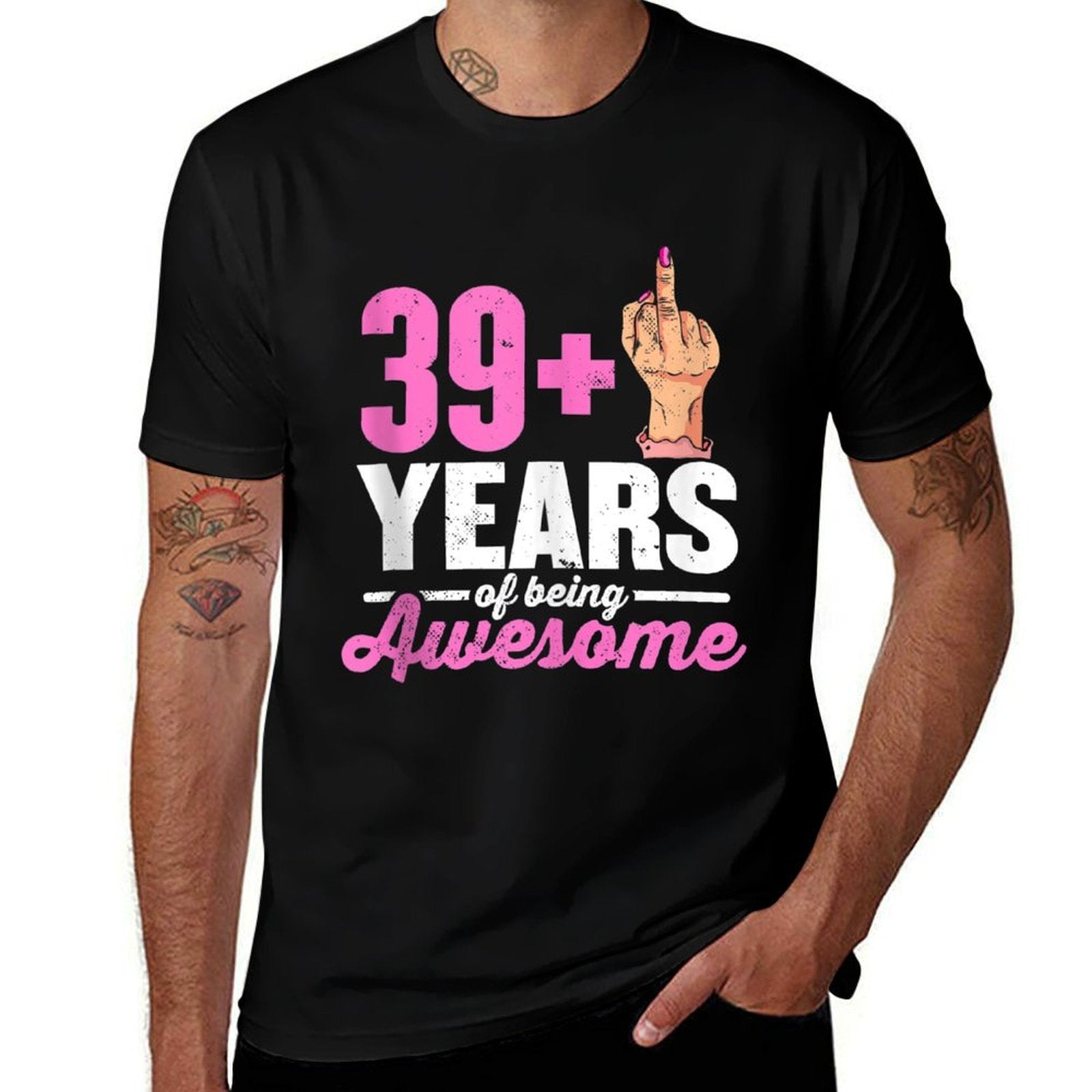 I Am 39 Plus 1 Middle Finger for A 40th Birthday  Relaxed-fit T-Shirt