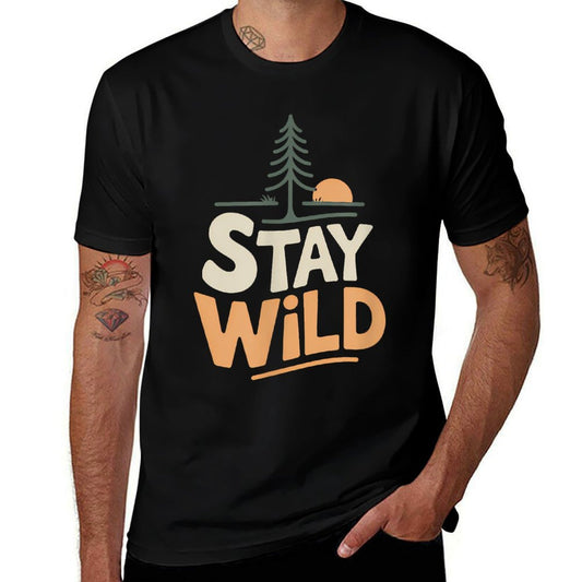 Stay Wild Adventure Nature Freedom Outdoors  Summer-ready Fabric T-Shirt