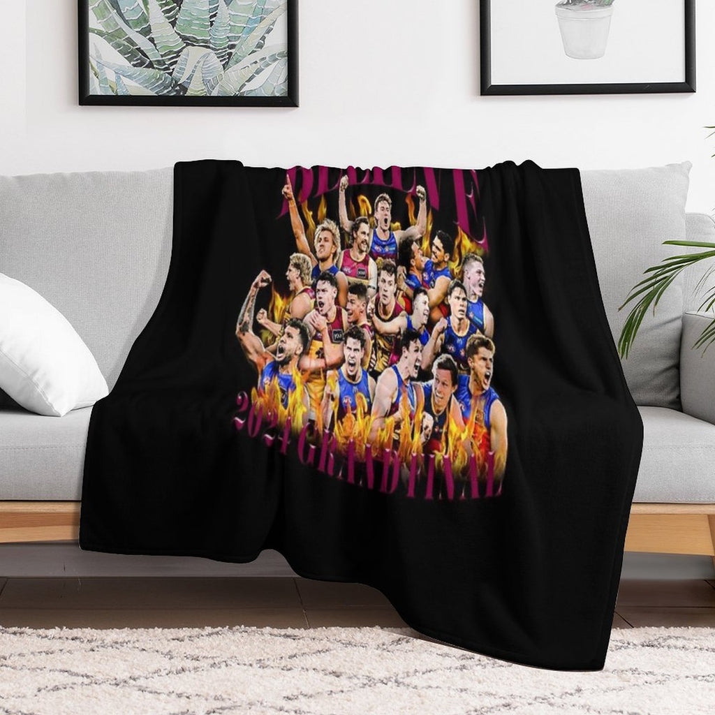 Brisbane Lions - 2024 Grand Finalists - Believe Compact Throw Blanket