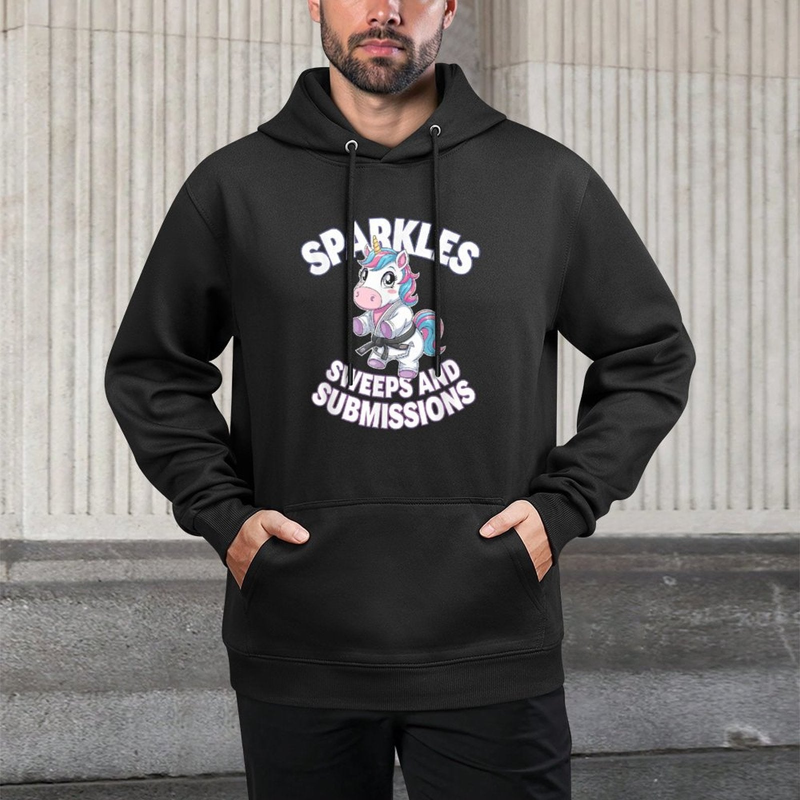 Jiu Jitsu And Unicorn - Cute BJJ Grappling Pilling-Resistant Hoodie