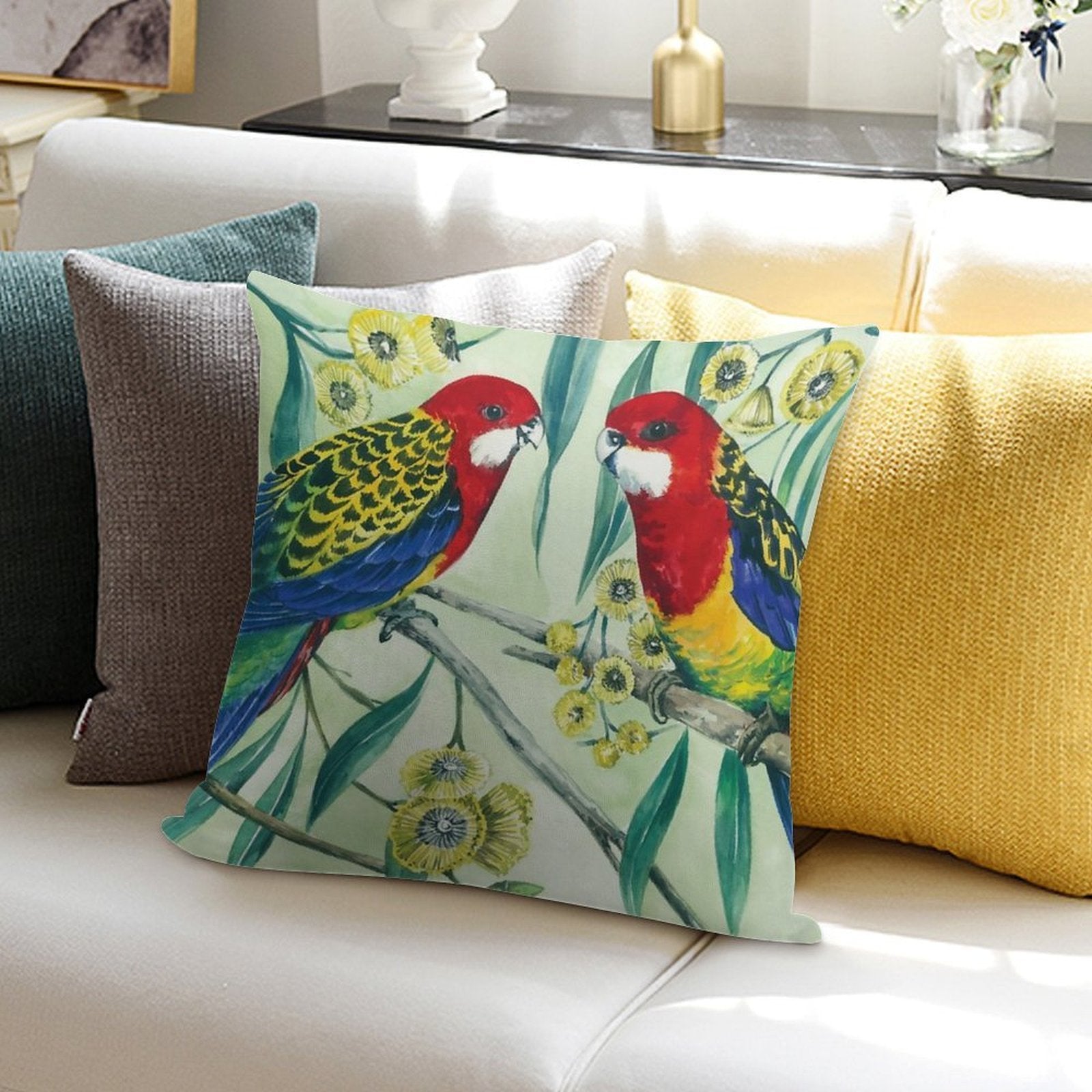 Eastern Rosella Soft Warmth Comfort Throw Pillow
