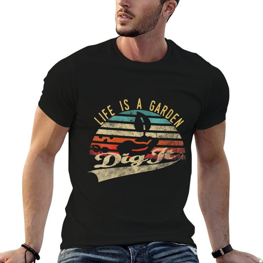Womens Retro Vintage Farmer  Life Is A Garden Dig It  Cotton T-Shirt