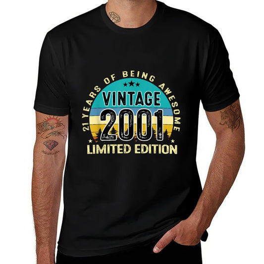 21 Year Old Gifts Vintage 2001 Limited Edition 21st Birthday  Oversized Silhouette T-Shirt