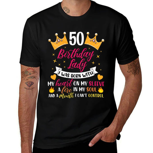 Womens 50th Birthday Lady 50 Years Old Woman  Trendy Pattern T-Shirt