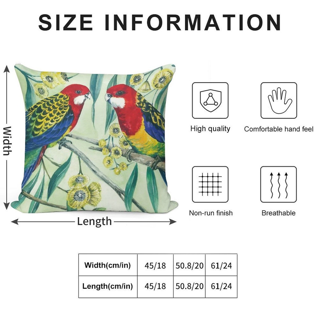 Eastern Rosella Soft Warmth Comfort Throw Pillow