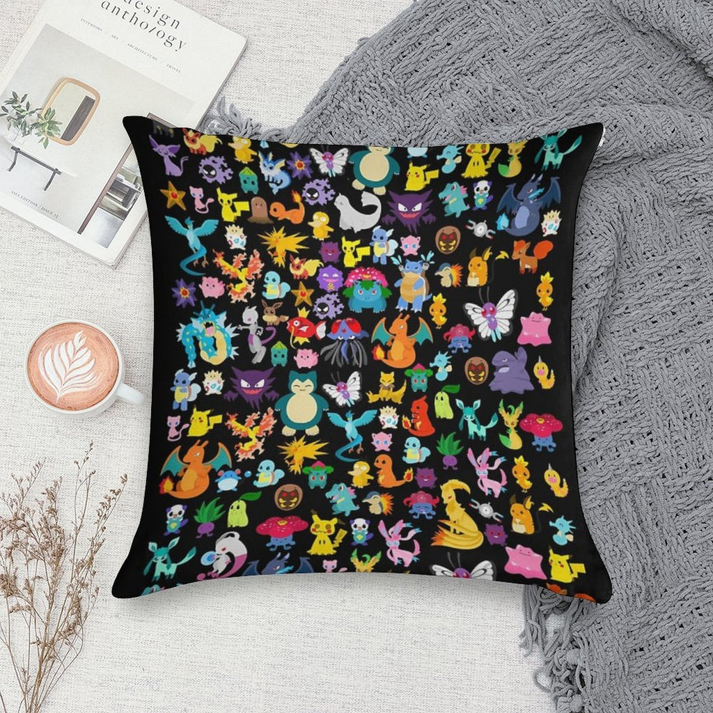 Poke Collection Soft Bedroom Essential Throw Pillow