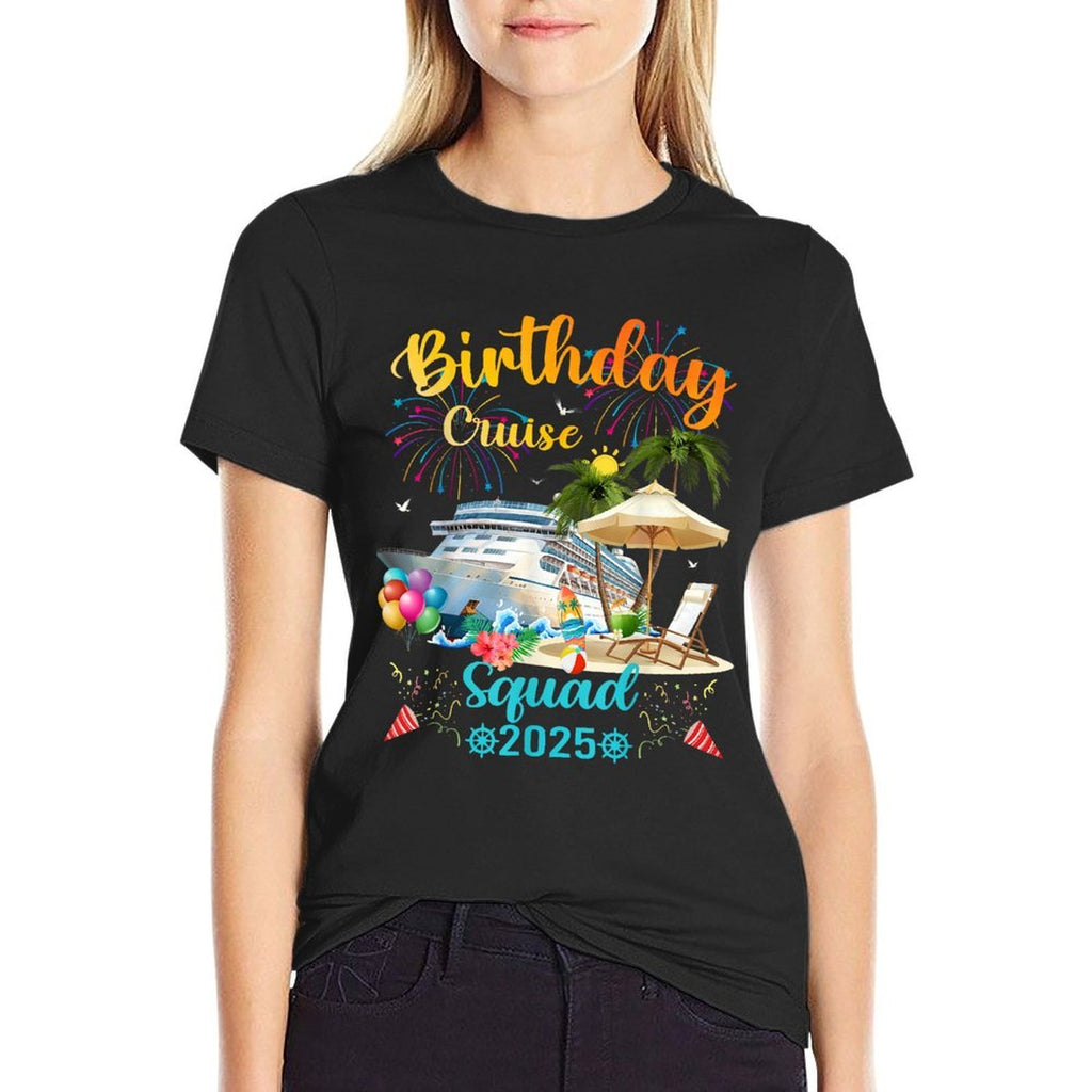 Birthday Cruise Squad 2025  Vintage-inspired T-Shirt