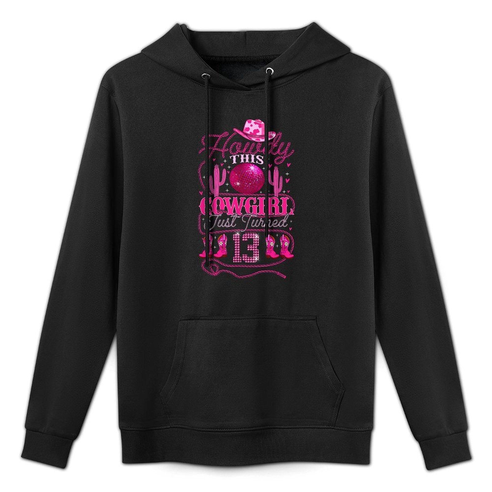 13yr Birthday Cowgirl Western 13 Year Old Girl 13th Birthday Unisex Design Hoodie