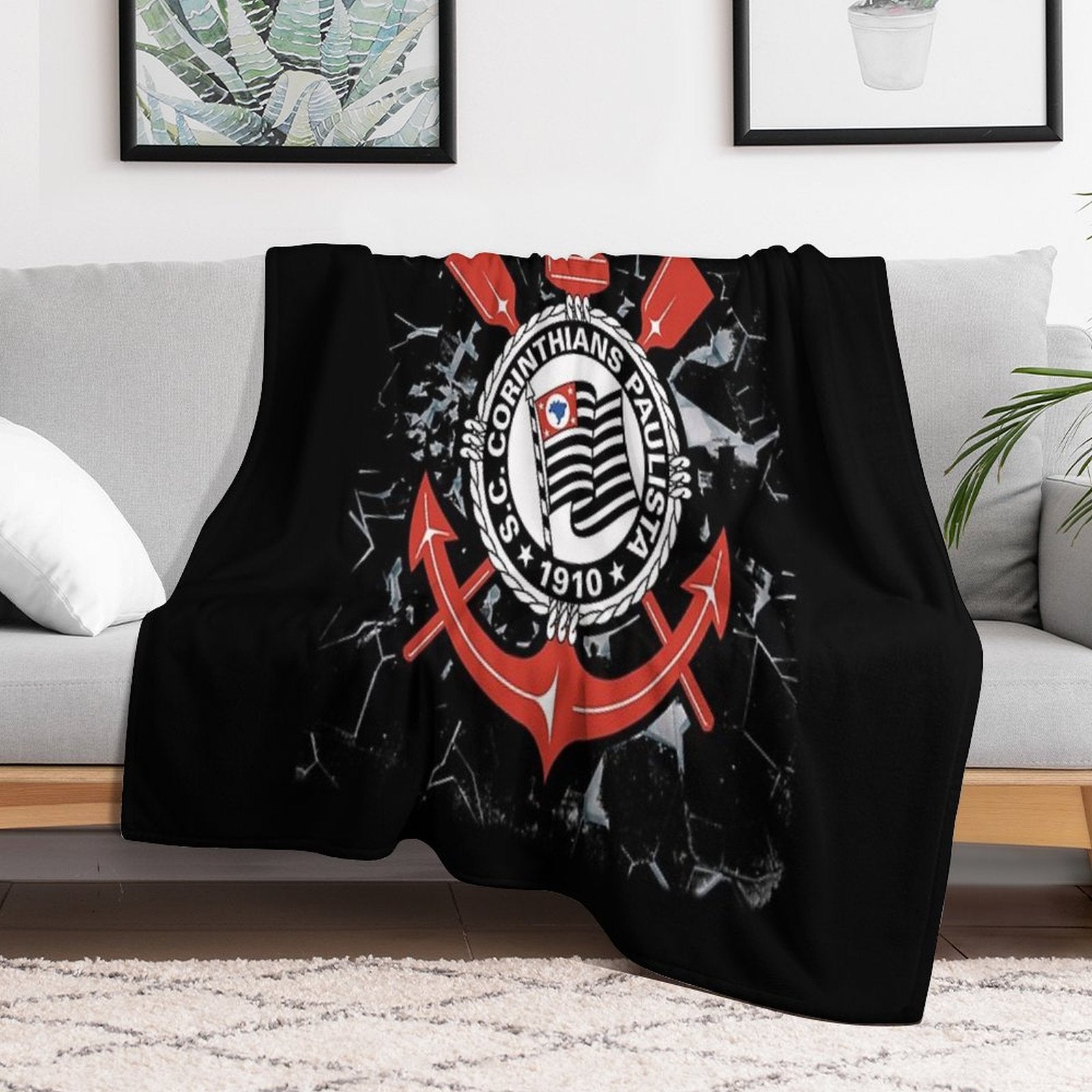 SC Corinthians Paulista - Futebol Brasileiro Soccer Fan Wrinkle-free Throw Blanket