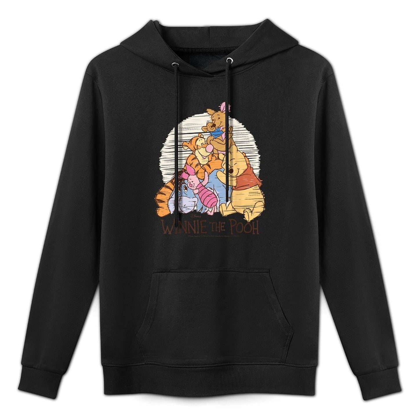 Winnie The Pooh - Pooh Eeyore Piglet Tigger Kanga Roo Hug Adjustable Hood Hoodie