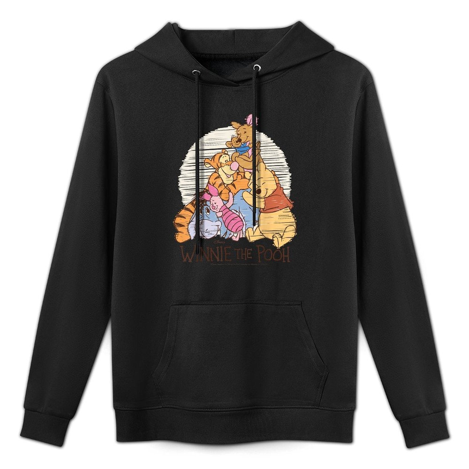 Winnie The Pooh - Pooh Eeyore Piglet Tigger Kanga Roo Hug Adjustable Hood Hoodie
