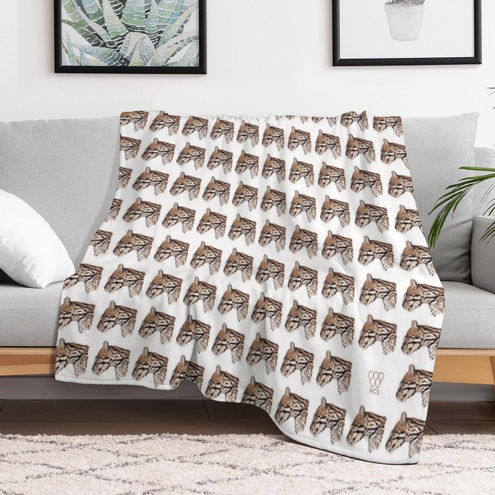 Margay Cat Plush Throw Blanket