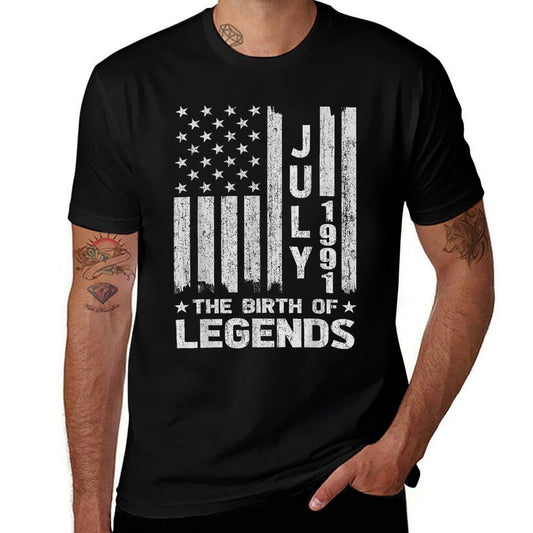 30th Birthday July 1991 The Birth Of Legends  Easy-care T-Shirt