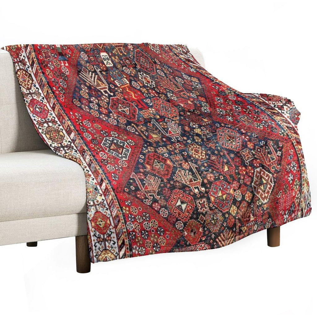 Qashqa’i Fars Southwest Persian Nomad Rug Print Premium Throw Blanket