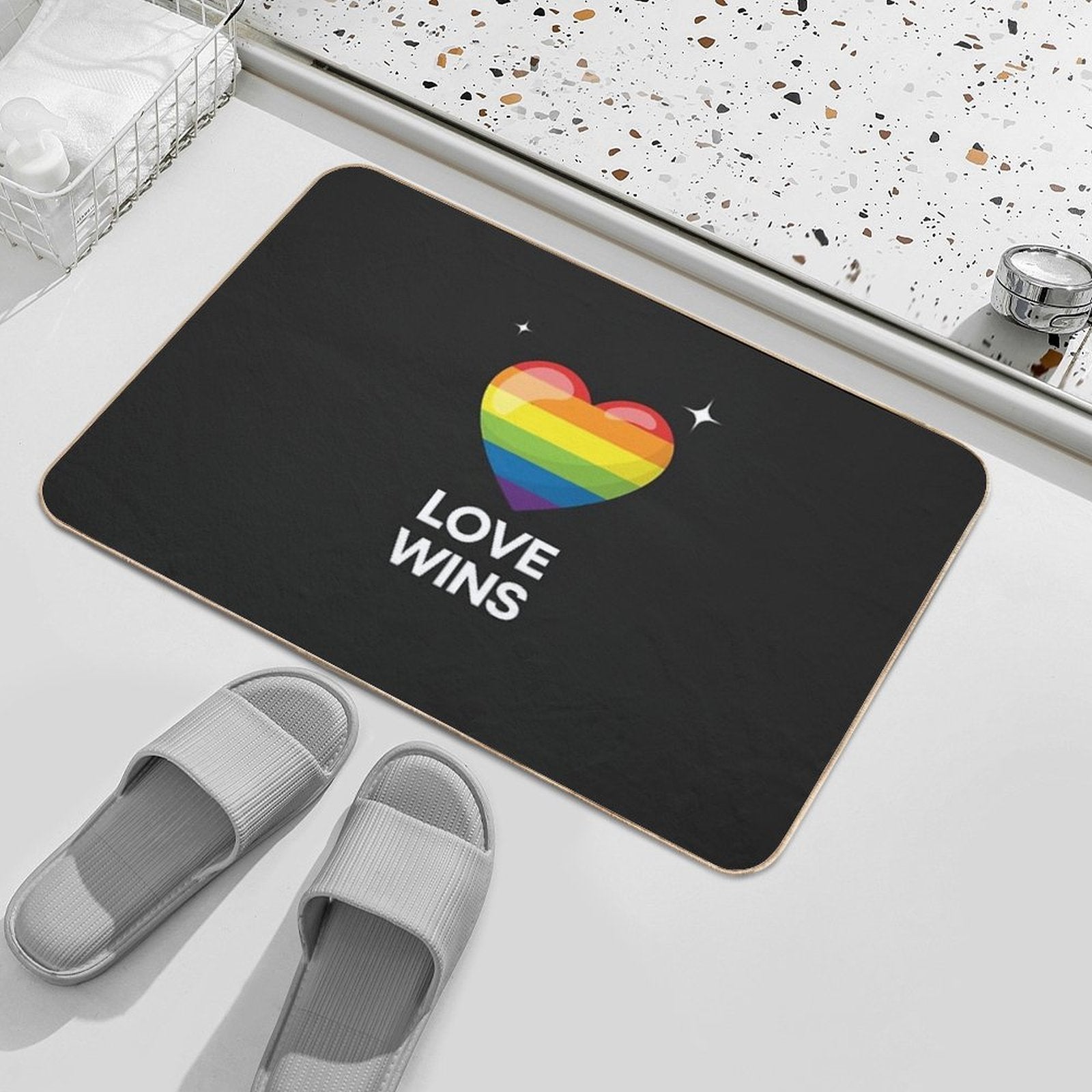 Love Wins!  Stain-Proof Bath Mat