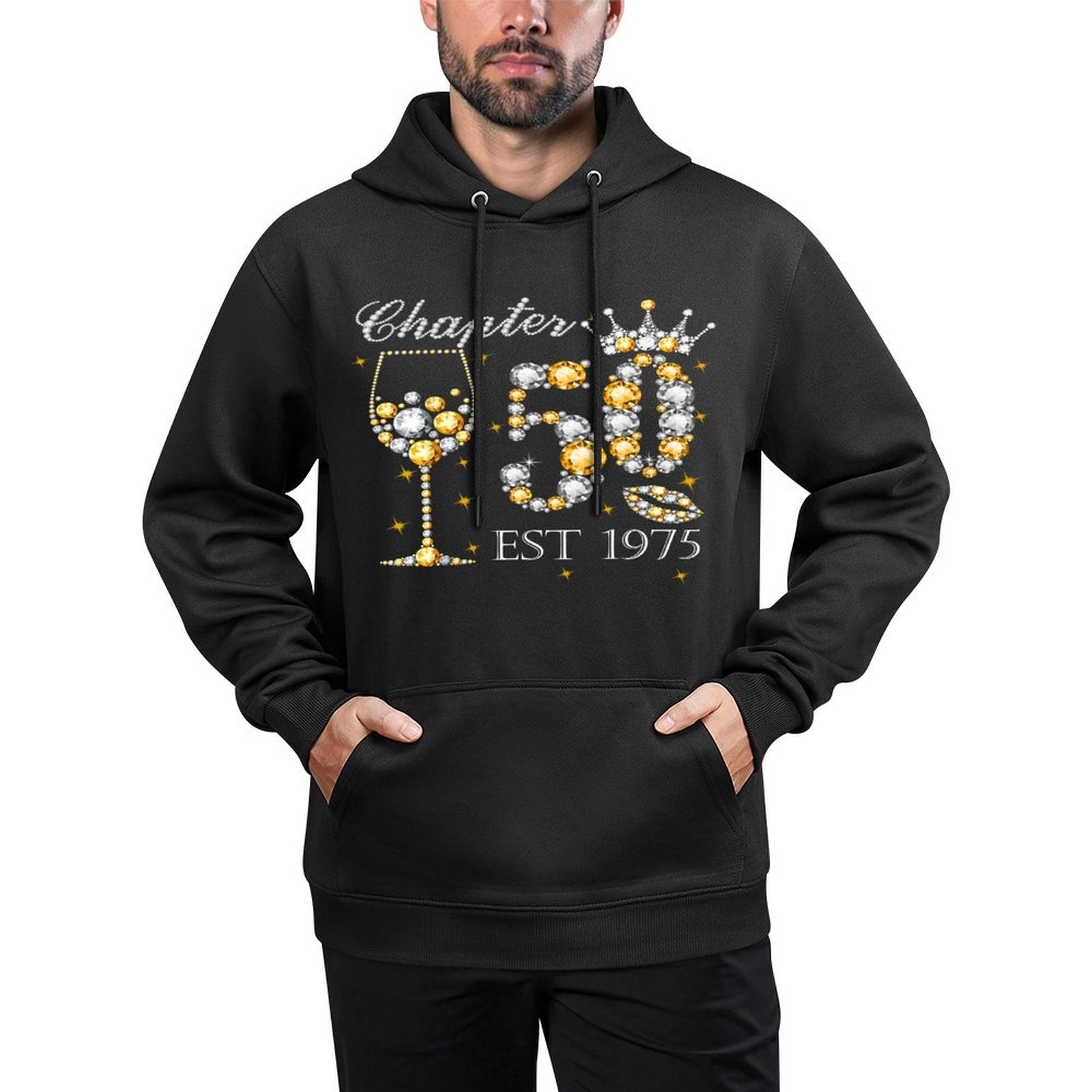 Chapter 50 Est 1975 50th Birthday Decorations For Her Cotton-Polyester Blend Hoodie
