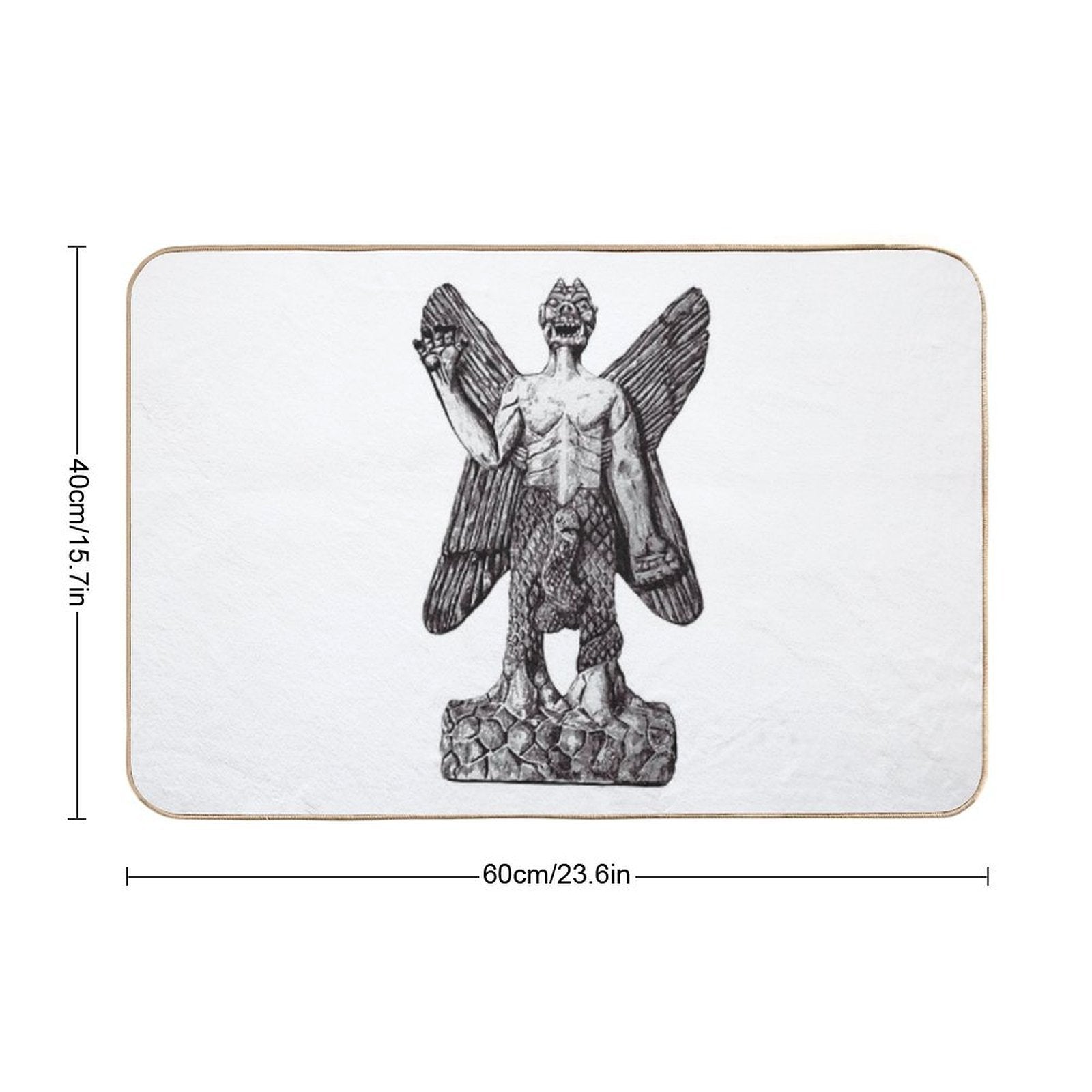Pazuzu Stone Figure  Stain-Proof Bath Mat