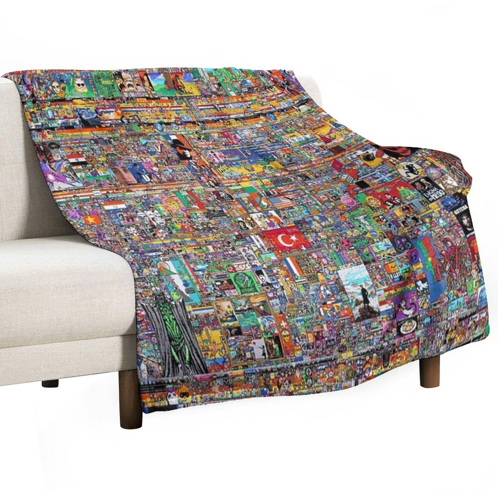 Final Canvas of Reddit Place 2023 Comfort Throw Blanket
