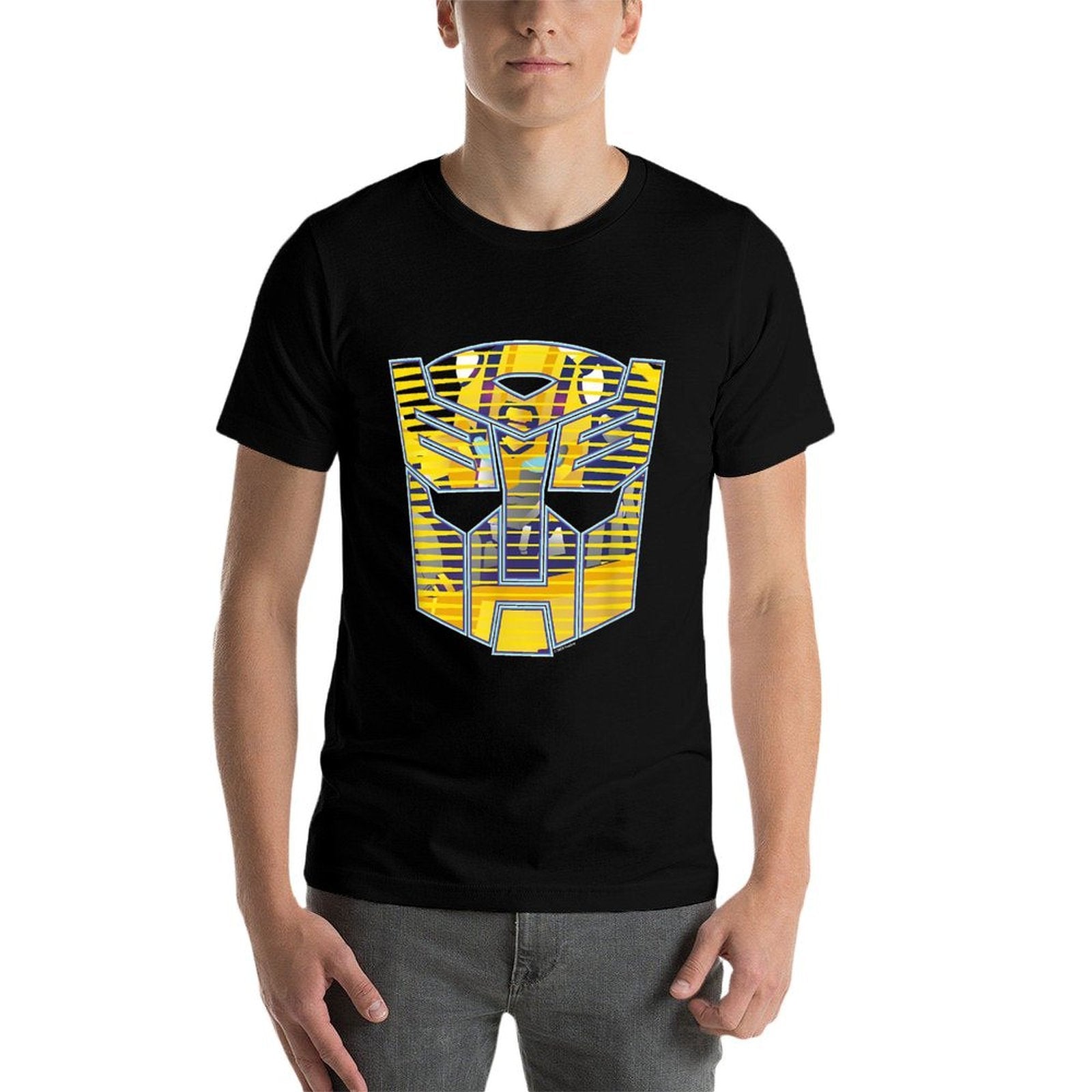 Transformers Bumblebee Big Face Retro Lines Logo  Lightweight T-Shirt