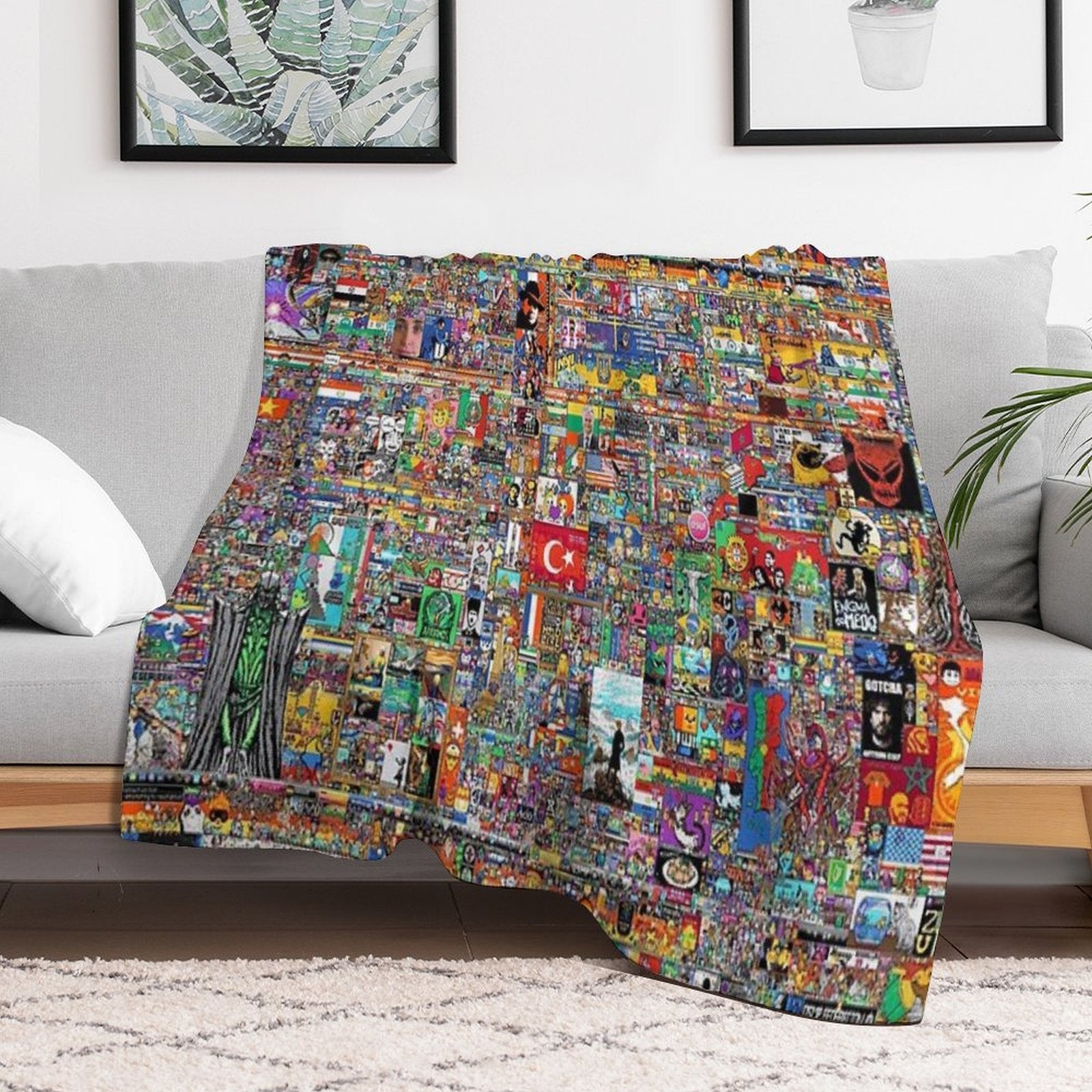 Final Canvas of Reddit Place 2023 Comfort Throw Blanket