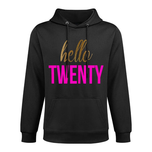 Womens Hello Twenty 20th Birthday Customizable Surface Hoodie