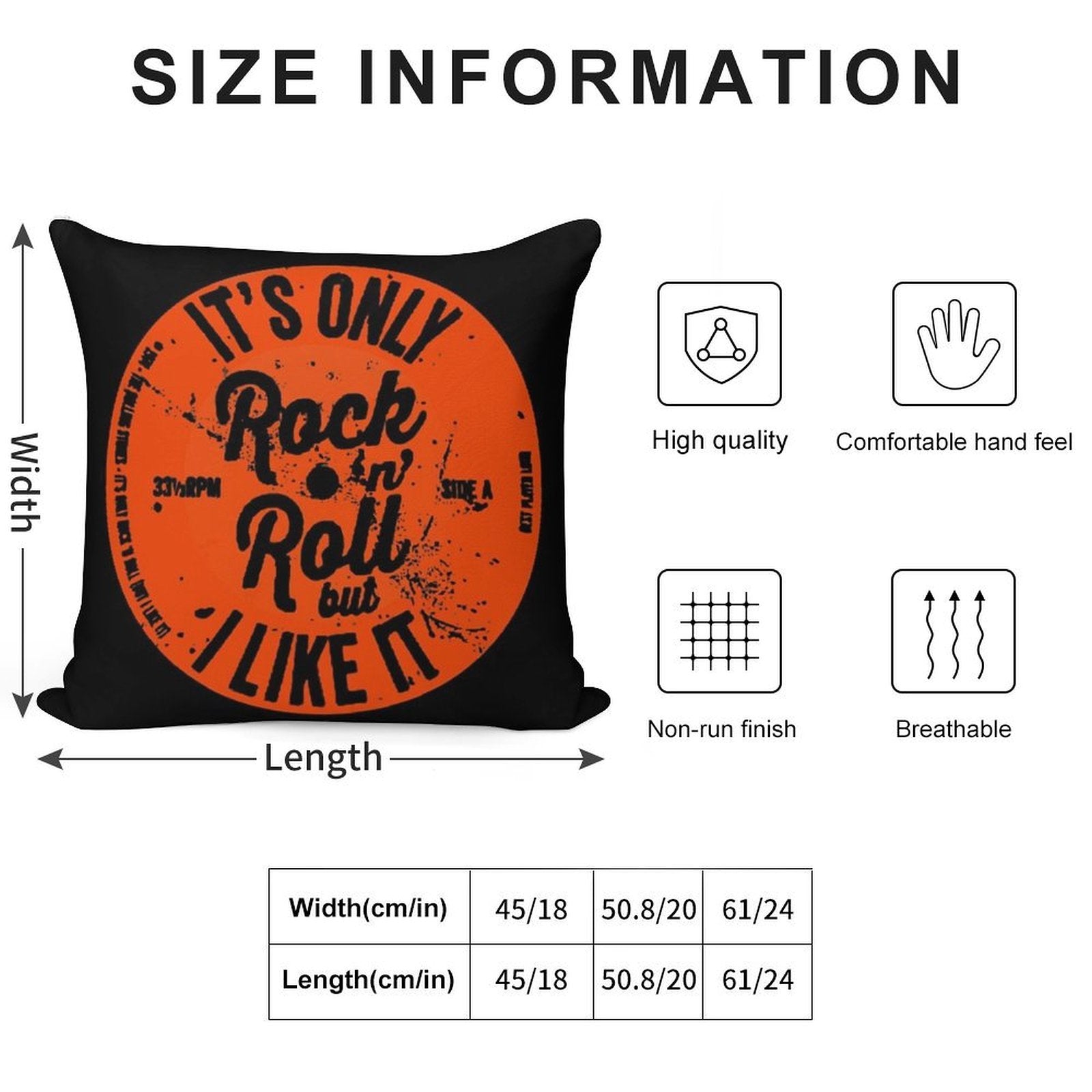 ITS ONLY ROCK N ROLL Soft High-Density Material Throw Pillow