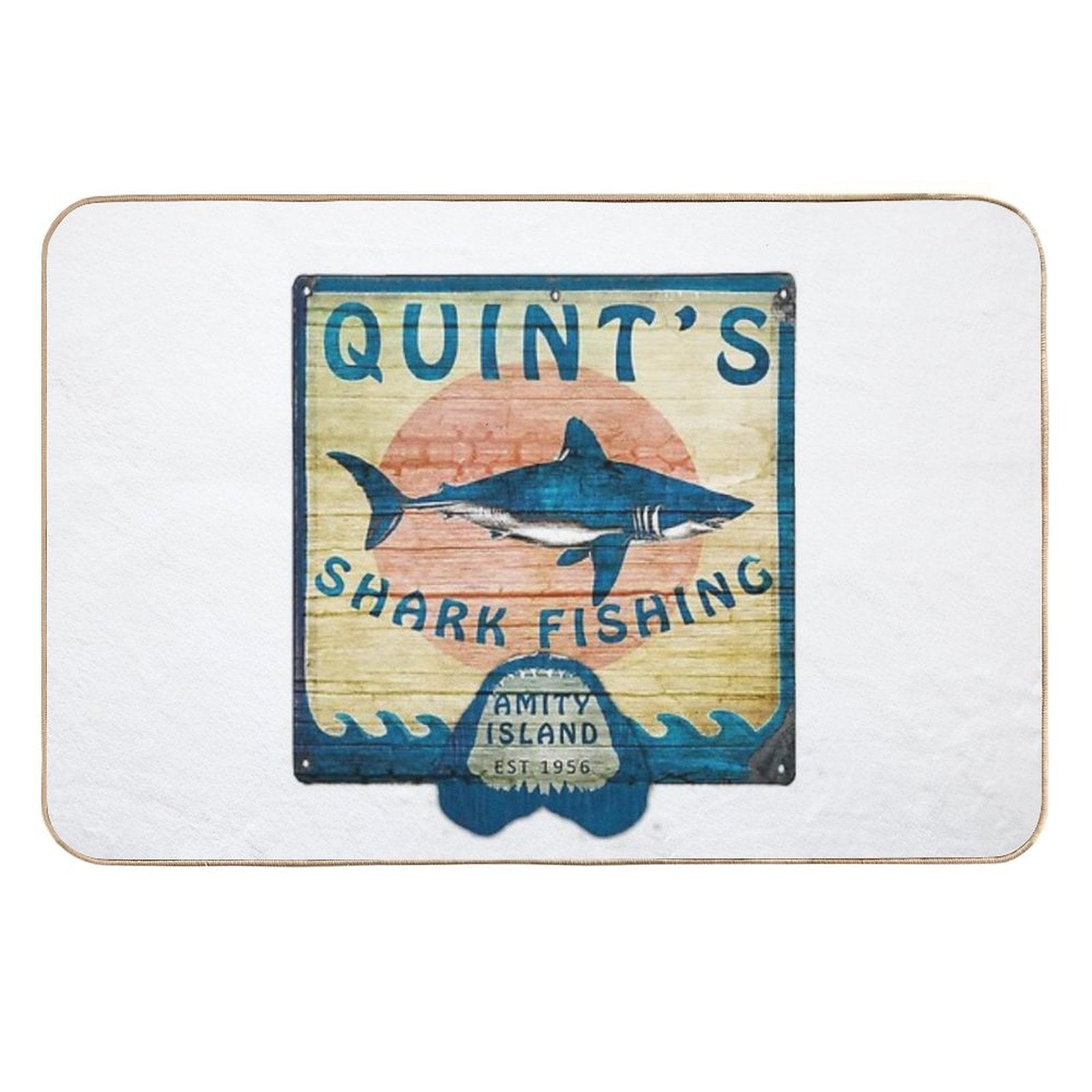 Quint's Shark Fishing  Anti-Trip Bath Mat