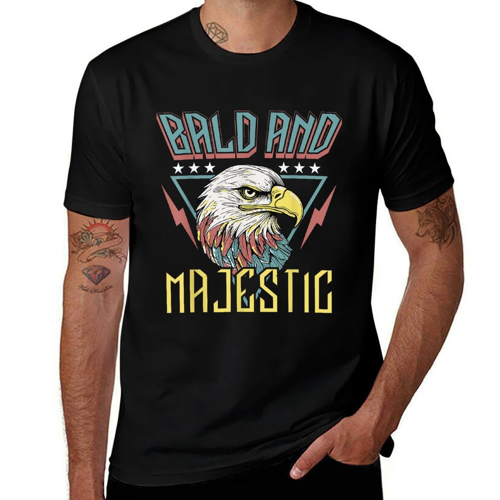 Bald  Majestic Retro Dad Husband Grandpa Joke Men Funny  Slim-fit Cut T-Shirt