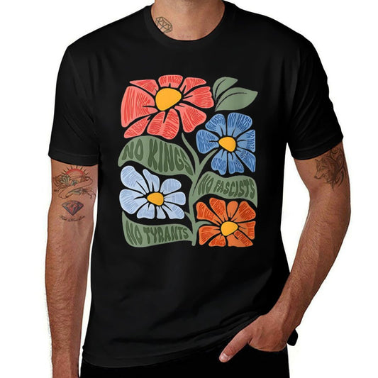 Womens No Kings No Fascists No Tyrants No Nazis  Cotton T-Shirt