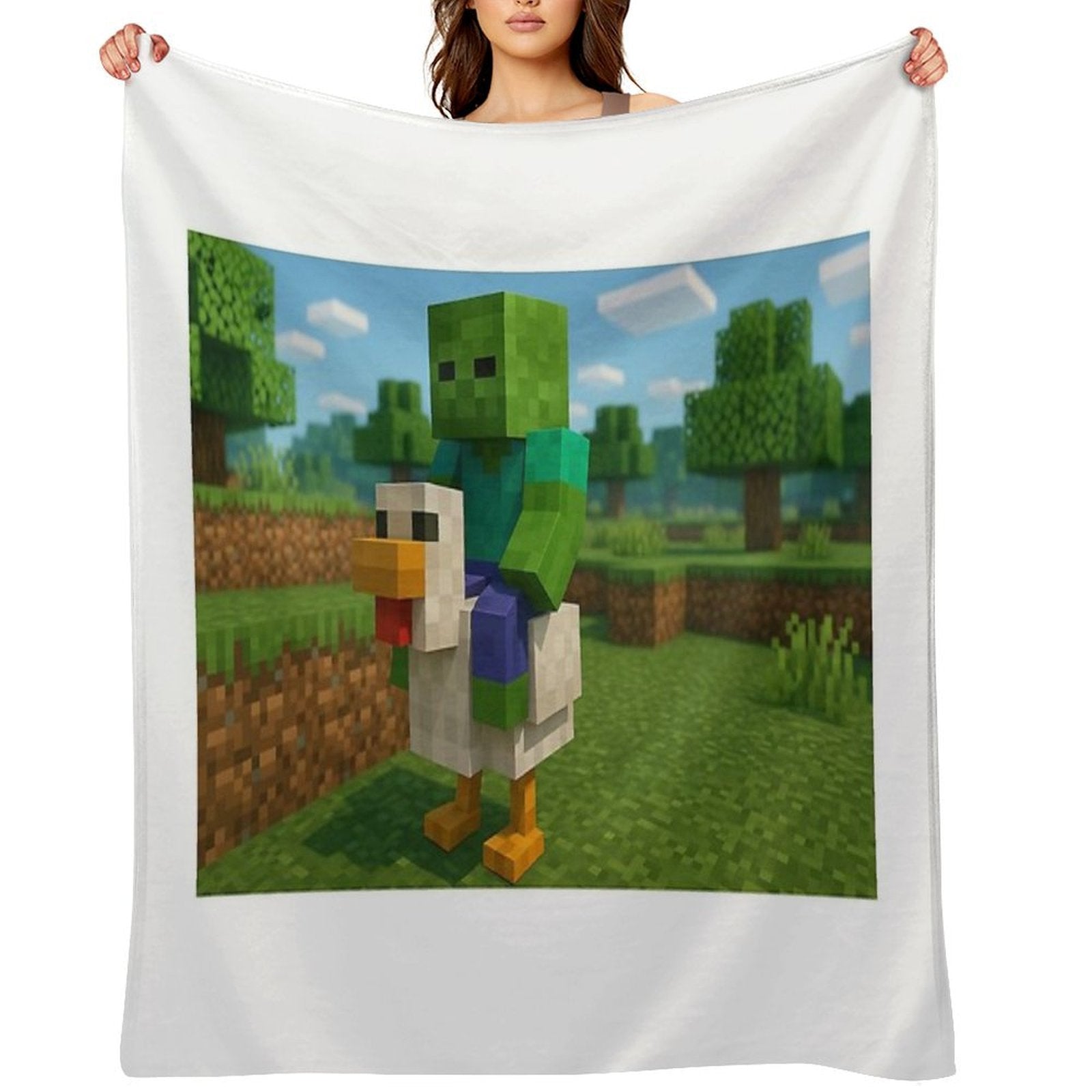 Chicken Jockey Minecraft Quick-dry Throw Blanket