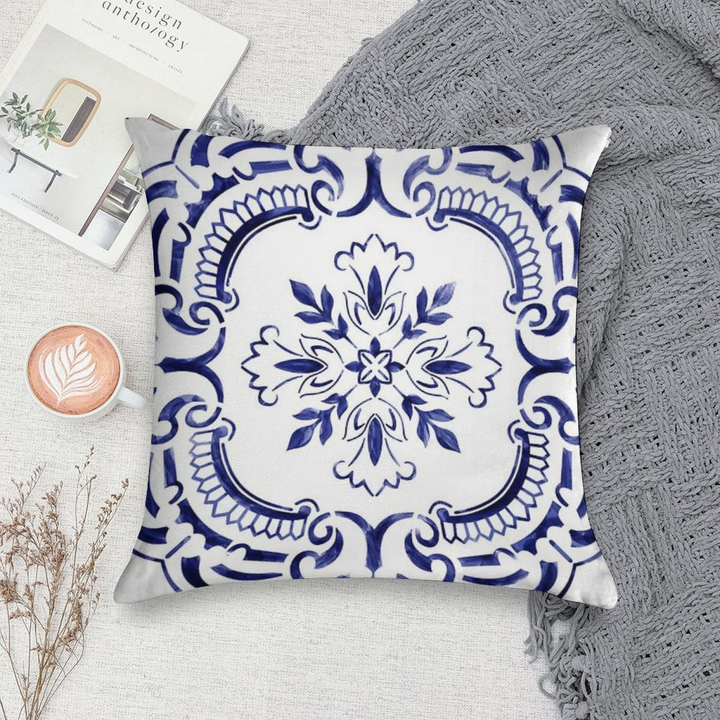 Portuguese Tile - Exclusive Design Soft Anti-Pilling Throw Pillow