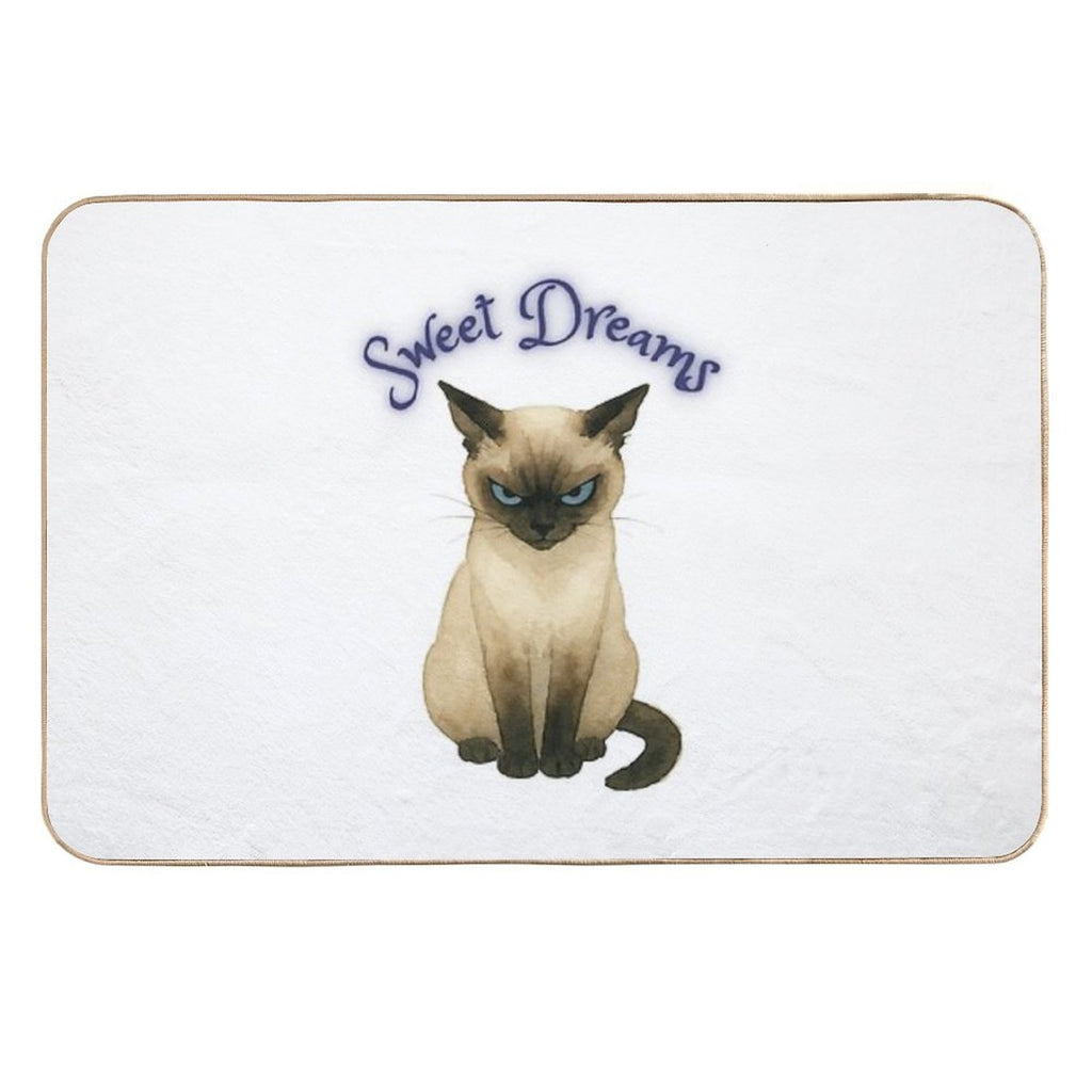 Sweet Dreams – Grumpy Siamese Cat Humor Design  Anti-Trip Bath Mat