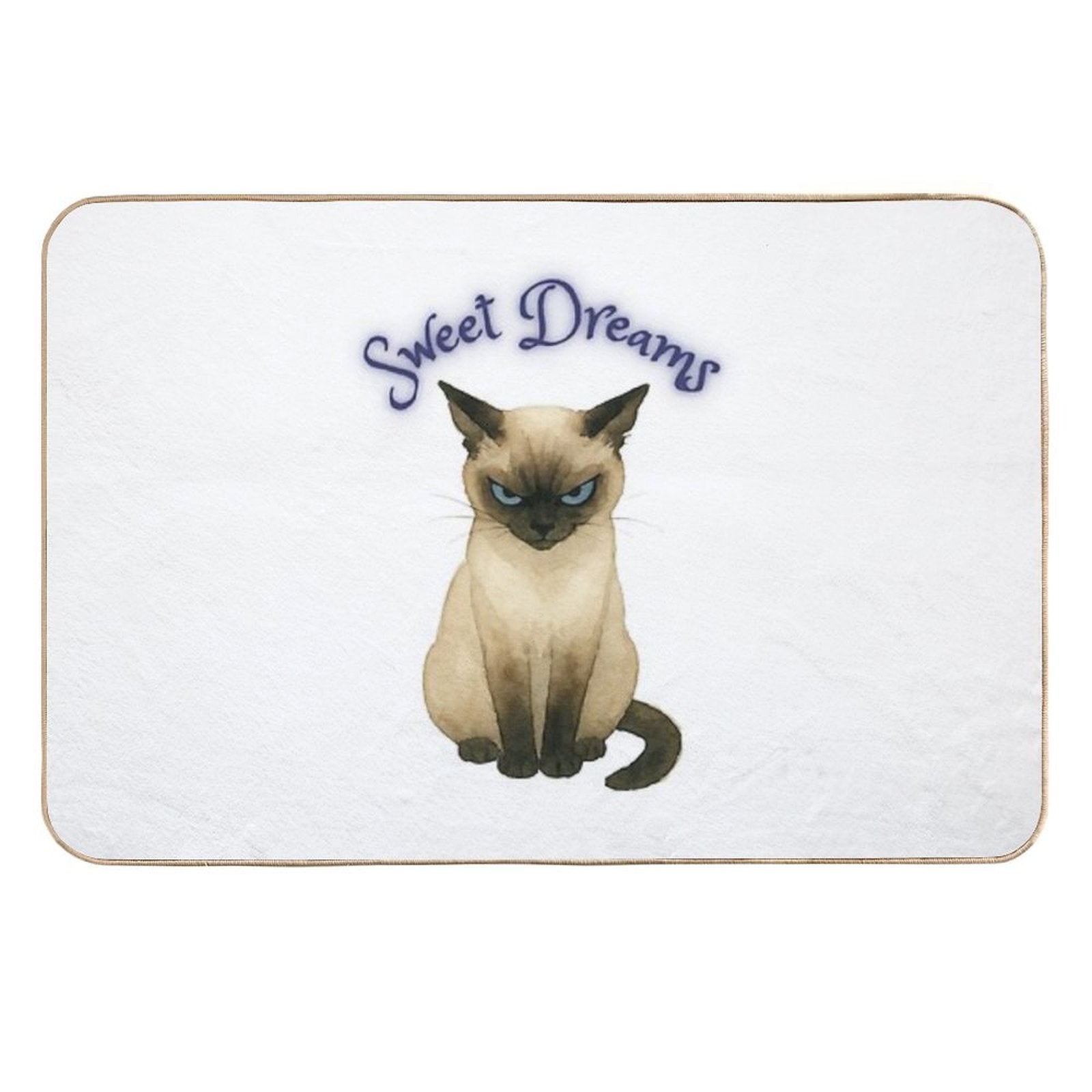 Sweet Dreams – Grumpy Siamese Cat Humor Design  Anti-Trip Bath Mat