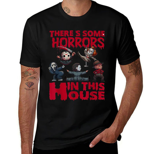 Theres Some Horrors In This House Funny Horror Characters  Graphic-printed T-Shirt