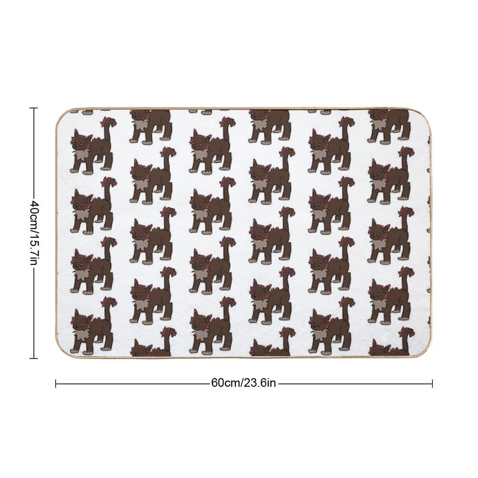 Spooked Brown Cat with Pink Highlights  Easy Maintenance Bath Mat