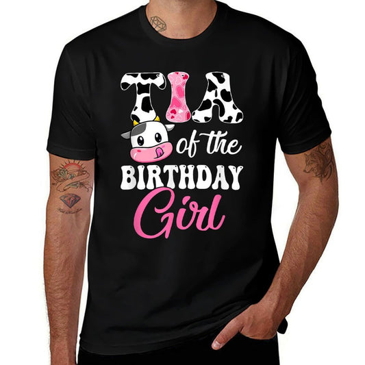 Tia Of The Birthday Girl Farm Cow 1St Birthday Girl  Graphic-printed T-Shirt