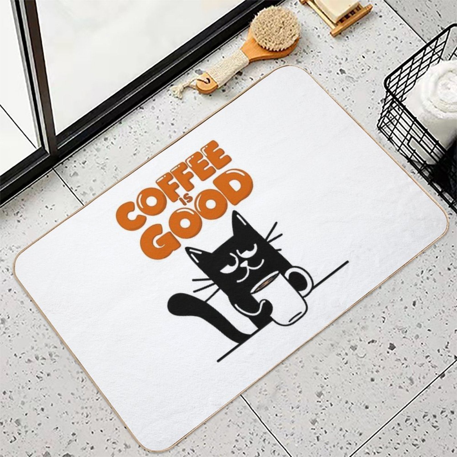 Cat Coffee Is Good  Toxin-Free Bath Mat